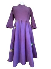 Vintage 40s PURPLE EMBROIDERED