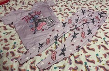 Girls Purple Paris PJs. Size 12 Years.