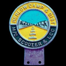 Henlow Camp & District Motor Cycle Scooter & Light Car Club Car Badge  (44)