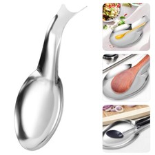 Large Solid Brushed Stainless Steel Spoon Rest Stand Holder Tea Bag Holder