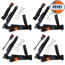 Triumph Herald & Vitesse Coupe Front & Rear Full 3 Point Seat Belt Set Black