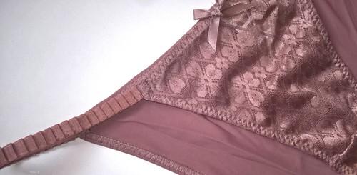 Sexy mocha slippery back tanga - back,