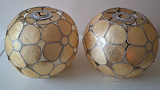 2 x Vintage CAPIZ SHELL Floral