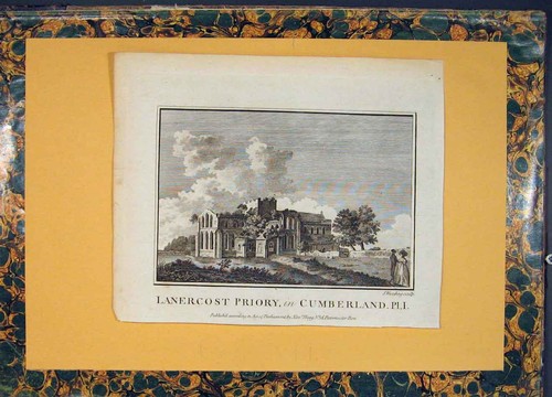 Original old antique print - old,