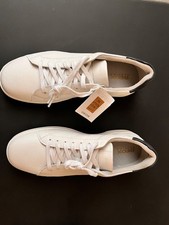 Geox mean's white & navy leather trainers