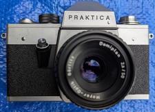 PRAKTICA L 35mm Film SLR camera w/ Meyer Optik Gorlitz Domiplan 50mm F2.8 Lens