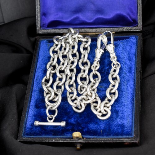 Vintage 81g silver oval cable - silver,