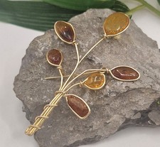 Vintage Amber Effect Brooch