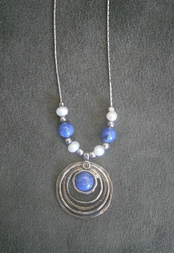 Concentric circles blue stone - circles,