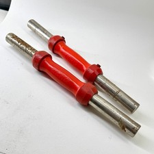 Pair Berg Red Handle Metal Dumbbell Bars Heavy Weight Lifting