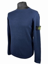Stone Island Jumper Men's Navy Warm Wool Knit Pullover Long Sleeve Sweatshirt M