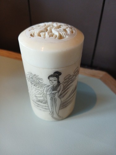 Antique chinese jar with lid - antique,