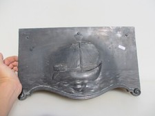 Antique Brass & Cast Iron Fire Hood Canopy 1921 Art deco Vintage Old Ship Boat