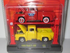 M2 Machines Auto Lift Series, 1956 FORD F-100 PICKUP'S, 1:64 scale TWO TRUCK SET