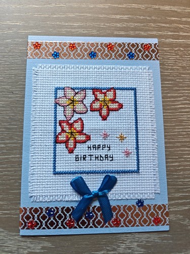 Handmade cross stitch - stitch, card