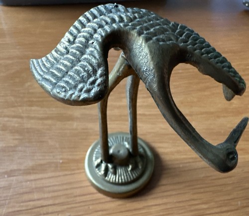 Vintage brass stork figure - stork,