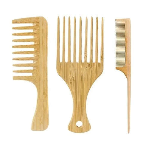 Bamboo wooden hair comb - bamboo,
