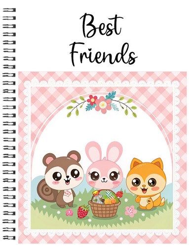 Personalised girls animal - a5,