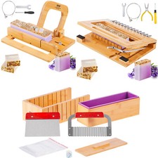 VEVOR Soap Cutter 0-2/1in Adjustable Bamboo Soap Slicer With Stainless Steel