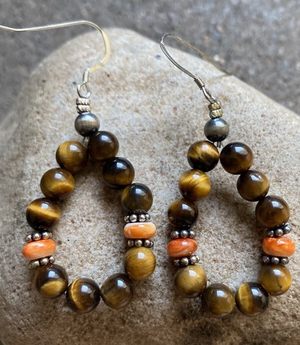 Sterling silver tiger eye - silver, tiger’s