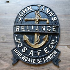 Vintage John Tann's Reliance Safe Large Door Plaque Cast Iron
