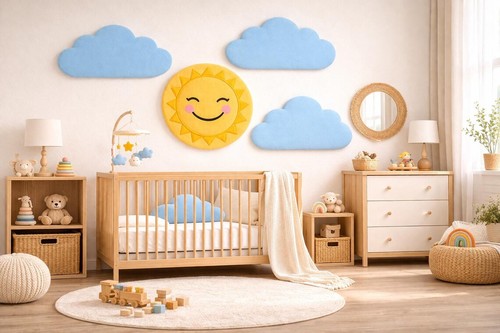 Velvet cloud sun wall panels - cloud,