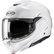 HJC F100 Plain Pearl White Flip Front Motorcycle Helmet Flip-Back Modular System