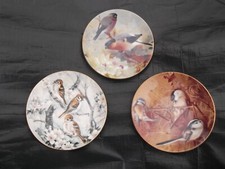 COALPORT PLATES X 3 BIRDS TREE SPARROW/TITMOUSE/BULLFINCHES SIZE  20cm