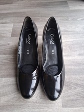 Gabor Ladies Court Shoes Black Patent Leather Size 6 New
