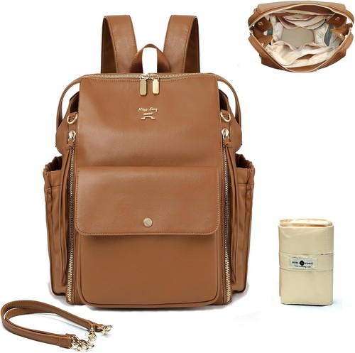 Leather changing bag - bag, nappy