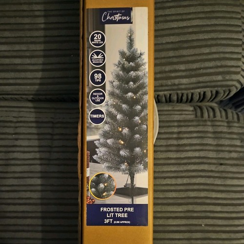 3ft prelit frosted christmas - prelit,