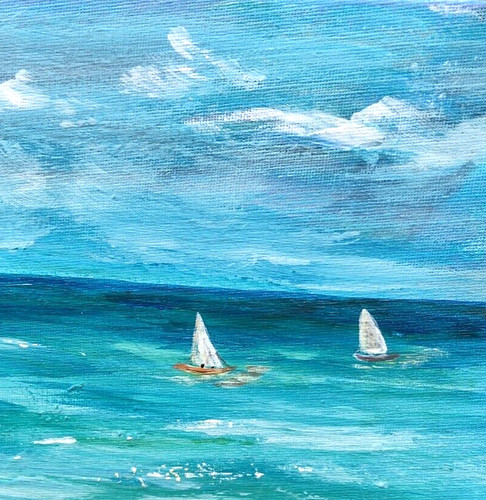 Original painting sailboats - original,