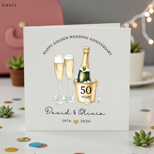 Golden wedding anniversary - golden,