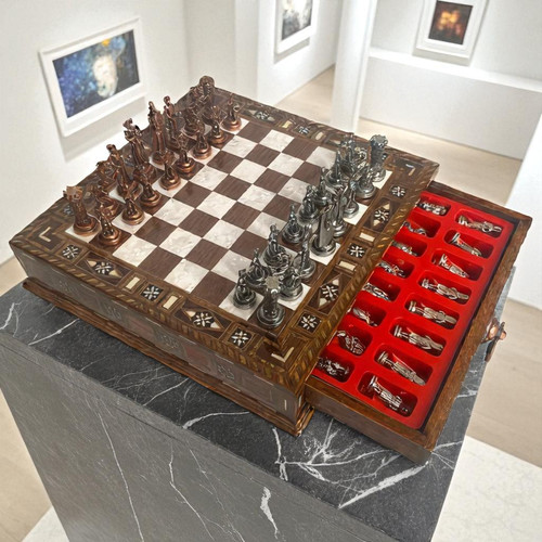 Antique chess set - antique,