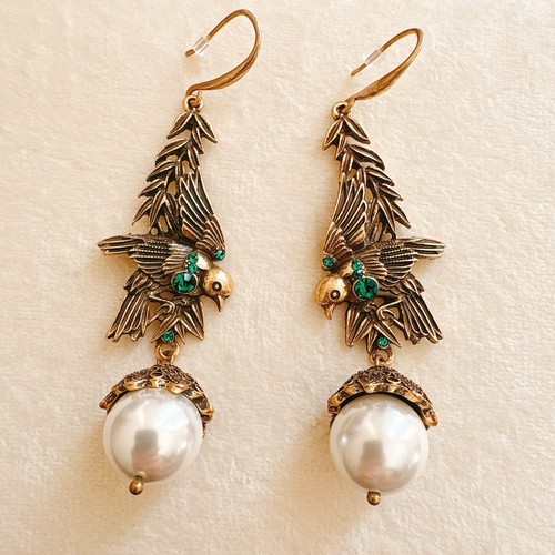 Vintage inspired bird pearl - vintage-inspired,