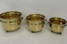 Brass Planters x3 Antique