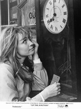 Suzy Kendall looking up at