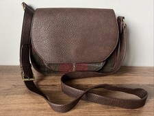 JOULES DERBY TWEED RED CHECK SADDLE CROSSBODY SHOULDER BAG