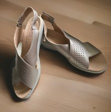 Hotter Women's Leather Sandals Champagne Gold Colour Size 6 1/2 New