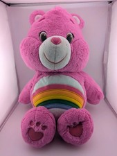 Care Bears Cheer Bear Plush Toy Large 20" Pink & Lilac 2016 Soft Toy VGC
