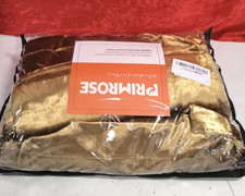 PRIMROSE Gold Curtains 95 inch for Living Room Velvet Blackout Rod Pocket Window