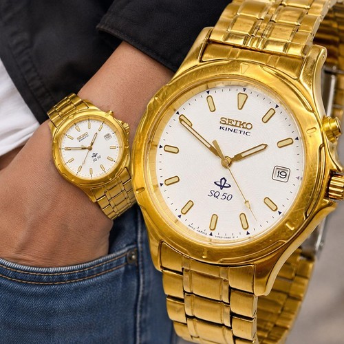 Seiko kinetic sq50 gold - seiko,