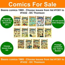 Beano comics 1969 - Choose issues from list #1381 to #1432 - DC Thomson