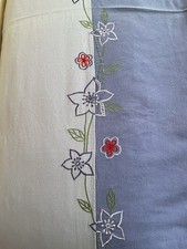 Purple Mauve Lilac Vintage Embroidered Double Bed Throw Cotton Art & Crafts