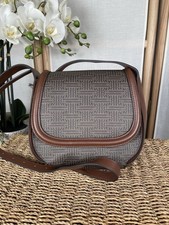 Reiss Cleo polished saddle shoulder bag with leather trim