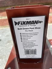 FIXMAN 995311 75x75mm Bolt-Down Fence Post Shoe x 2 