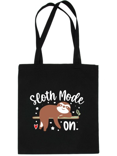 Sloth mode cotton tote - on,
