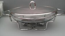 Pryex oval glass chaffing dish food warmer