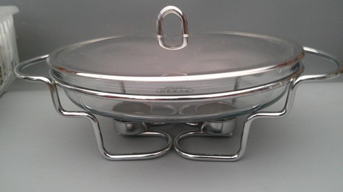 Pryex oval glass chaffing - , dish