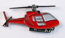 RED HELICOPTER PLANE ENAMEL PIN BADGE - NEW